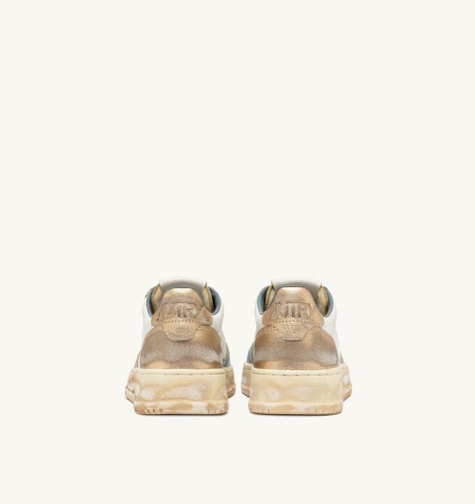 MEDALIST LOW SUPER VINTAGE SNEAKERS IN WHITE SILVER-BLUE AND PLATINUM