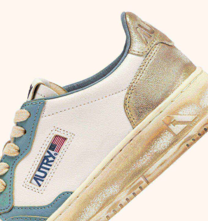 MEDALIST LOW SUPER VINTAGE SNEAKERS IN WHITE SILVER-BLUE AND PLATINUM