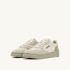MEDALIST LOW TRICOLOR SNEAKERS IN SAND BROWN BEIGE AND GREEN GRAY SUEDE