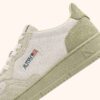 MEDALIST LOW TRICOLOR SNEAKERS IN SAND BROWN BEIGE AND GREEN GRAY SUEDE
