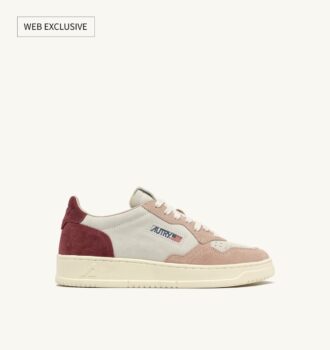 MEDALIST LOW TRICOLOR SNEAKERS IN WHITE PURPLE AND PHARD COLOR SUEDE