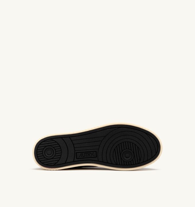 MEDALIST MULE SNEAKERS IN BLACK NAPA LEATHER