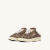 MEDALIST MULE SNEAKERS IN LEOPARD PONY HAIR EFFECT AND SHEARLING