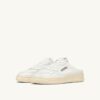 MEDALIST MULE SNEAKERS IN WHITE NAPA LEATHER