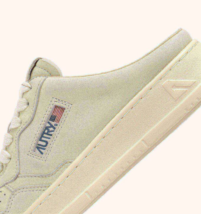 MEDALIST MULE SNEAKERS IN WINTER WHITE NAPA LEATHER