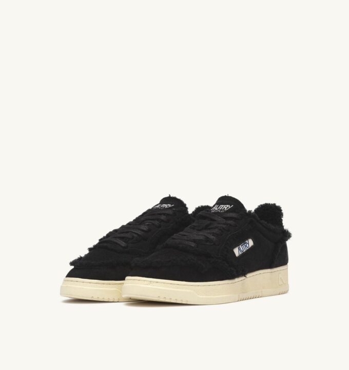 MEDALIST MUTTON SNEAKERS IN BLACK SUEDE AND SHEARLING