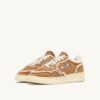 MEDALIST MUTTON SNEAKERS IN COGNAC SUEDE AND IVORY SHEARLING