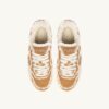 MEDALIST MUTTON SNEAKERS IN COGNAC SUEDE AND IVORY SHEARLING