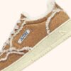 MEDALIST MUTTON SNEAKERS IN COGNAC SUEDE AND IVORY SHEARLING