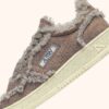 MEDALIST MUTTON SNEAKERS IN TAUPE SUEDE AND SHEARLING