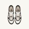 MEDALIST PLATFORM SNEAKERS IN WHITE AND BLACK LEATHER