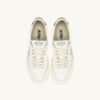 MEDALIST PLATFORM SNEAKERS IN WHITE AND BLACK LEATHER
