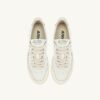 MEDALIST PLATFORM SNEAKERS IN WHITE AND POWDER PINK LEATHER