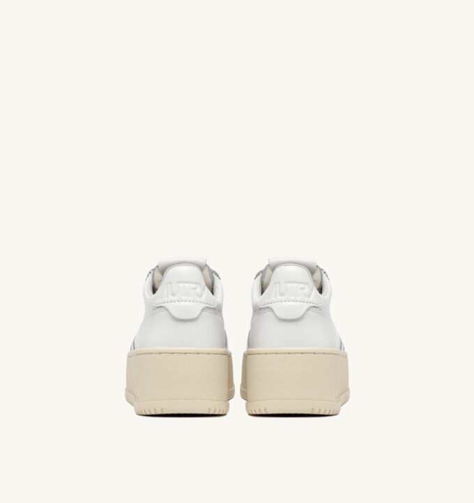 MEDALIST PLATFORM SNEAKERS IN WHITE LEATHER
