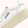 MEDALIST PLATFORM SNEAKERS IN WHITE LEATHER