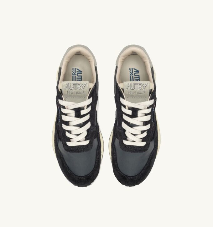 REELWIND LOW SNEAKERS IN BLACK NYLON AND SUEDE