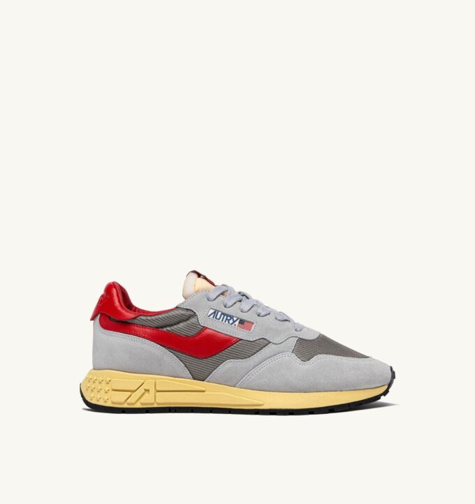 REELWIND LOW SNEAKERS IN GRAY AND MOON SUEDE AND MESH