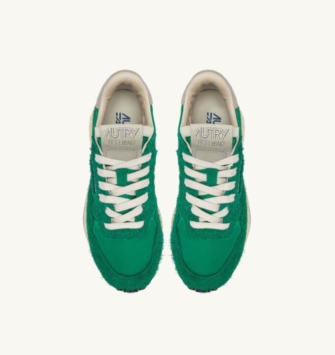 REELWIND LOW SNEAKERS IN GREEN NYLON AND SUEDE