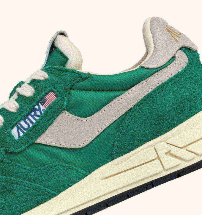 REELWIND LOW SNEAKERS IN GREEN NYLON AND SUEDE
