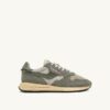 REELWIND LOW SNEAKERS IN HUNTER AND PELICAN NYLON SUEDE AND LEATHER