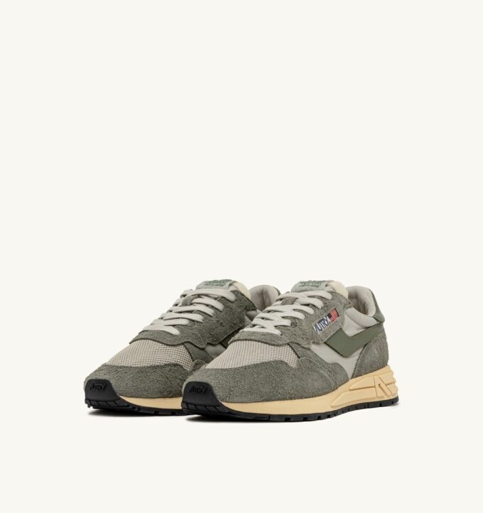 REELWIND LOW SNEAKERS IN HUNTER AND PELICAN NYLON SUEDE AND LEATHER REELWIND LOW SNEAKERS IN HUNTER AND PELICAN NYLON SUEDE AND LEATHER