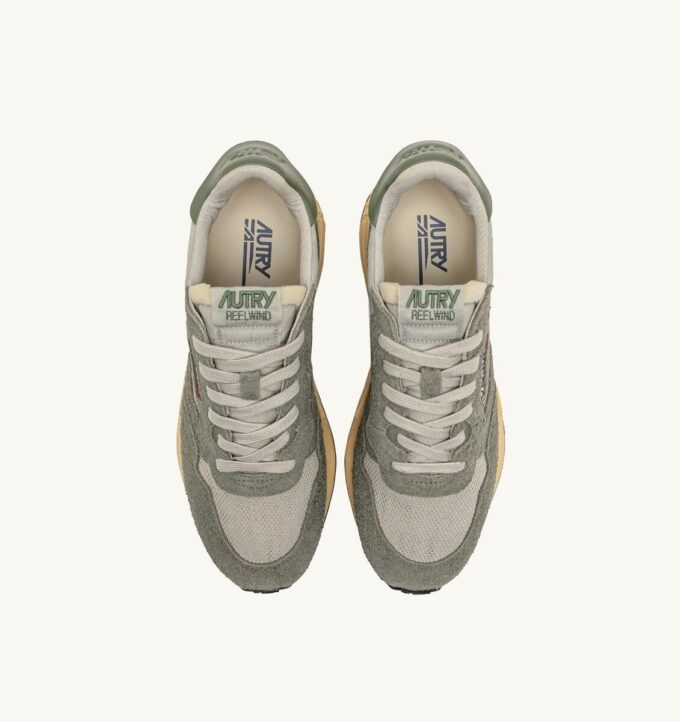 REELWIND LOW SNEAKERS IN HUNTER AND PELICAN NYLON SUEDE AND LEATHER REELWIND LOW SNEAKERS IN HUNTER AND PELICAN NYLON SUEDE AND LEATHER