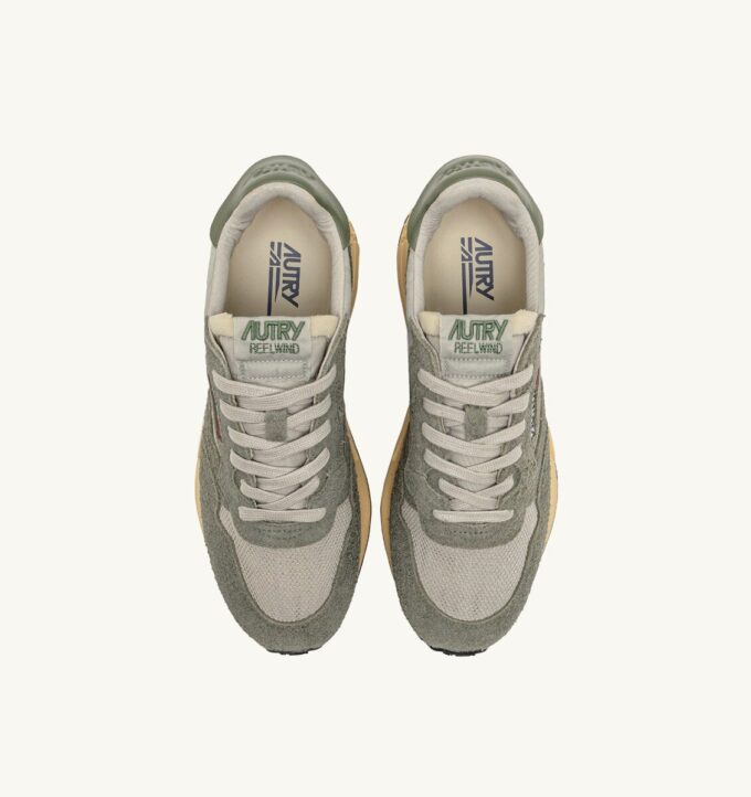 REELWIND LOW SNEAKERS IN HUNTER AND PELICAN NYLON SUEDE AND LEATHER