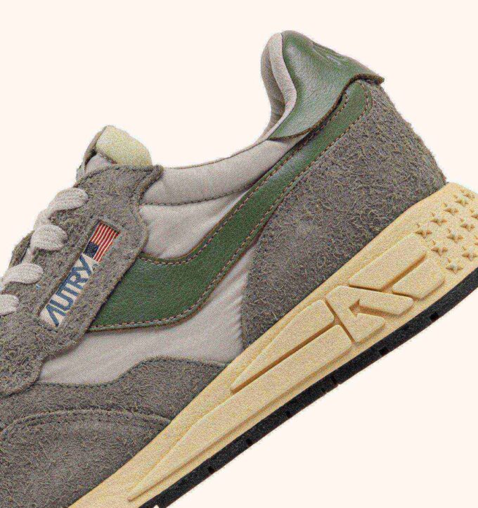 REELWIND LOW SNEAKERS IN HUNTER AND PELICAN NYLON SUEDE AND LEATHER REELWIND LOW SNEAKERS IN HUNTER AND PELICAN NYLON SUEDE AND LEATHER