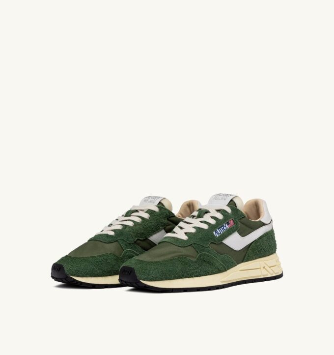REELWIND LOW SNEAKERS IN MILITARY NYLON AND SUEDE