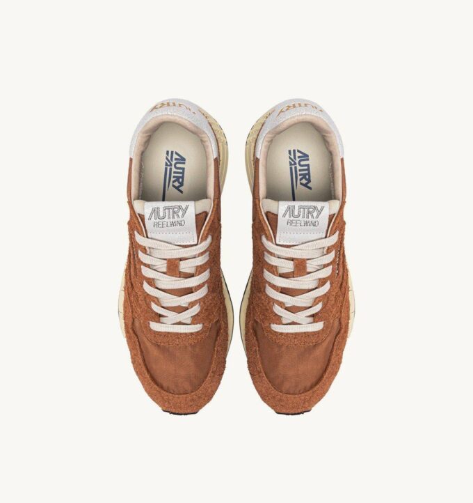 REELWIND LOW SNEAKERS IN NYLON AND SUEDE COLOR BROWN SUGAR AND WHITE