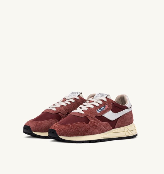 REELWIND LOW SNEAKERS IN NYLON AND SUEDE HOT SAUCE AND WHITE