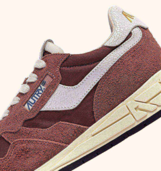 REELWIND LOW SNEAKERS IN NYLON AND SUEDE HOT SAUCE AND WHITE