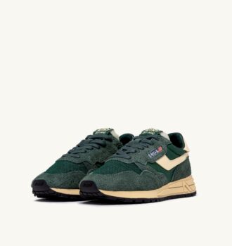 REELWIND LOW SNEAKERS IN NYLON SUEDE AND LEATHER COLOR BOTTLE GREEN AND RUTABAGA