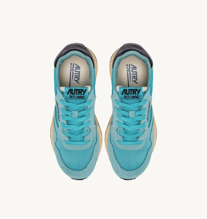 REELWIND LOW SNEAKERS IN NYLON SUEDE AND LEATHER COLOR CAPRI AND BLACK