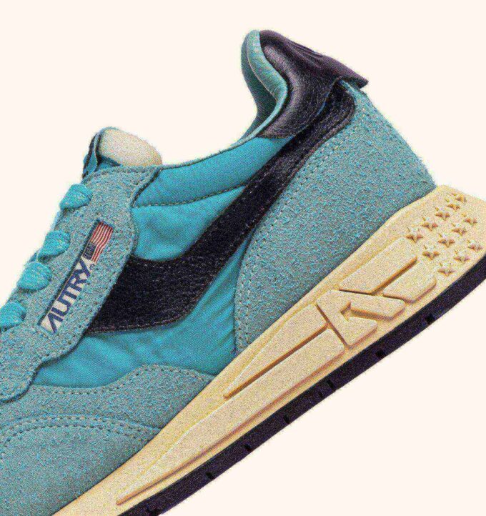 REELWIND LOW SNEAKERS IN NYLON SUEDE AND LEATHER COLOR CAPRI AND BLACK