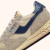 REELWIND LOW SNEAKERS IN NYLON SUEDE AND LEATHER COLOR ECRU AND ENSIGN BLUE
