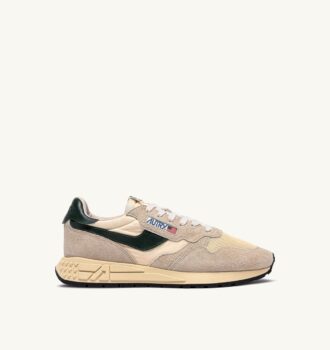 REELWIND LOW SNEAKERS IN NYLON SUEDE AND LEATHER COLOR ECRU AND MOUNTAIN