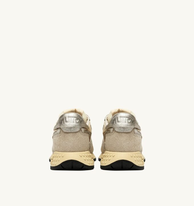 REELWIND LOW SNEAKERS IN NYLON SUEDE AND LEATHER COLOR ECRU AND PLATINUM
