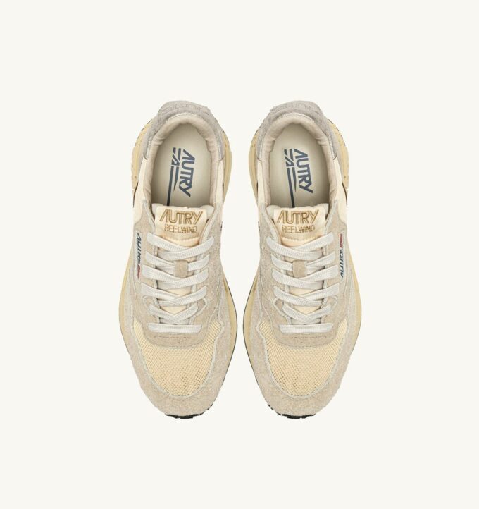 REELWIND LOW SNEAKERS IN NYLON SUEDE AND LEATHER COLOR ECRU AND PLATINUM