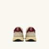 REELWIND LOW SNEAKERS IN NYLON SUEDE AND LEATHER COLOR ECRU AND RUBY WINE
