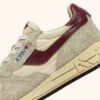 REELWIND LOW SNEAKERS IN NYLON SUEDE AND LEATHER COLOR ECRU AND RUBY WINE