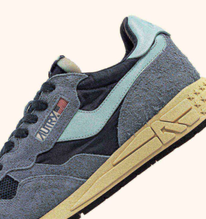 REELWIND LOW SNEAKERS IN NYLON SUEDE AND LEATHER COLOR INDIGO AND SPELLBOUND