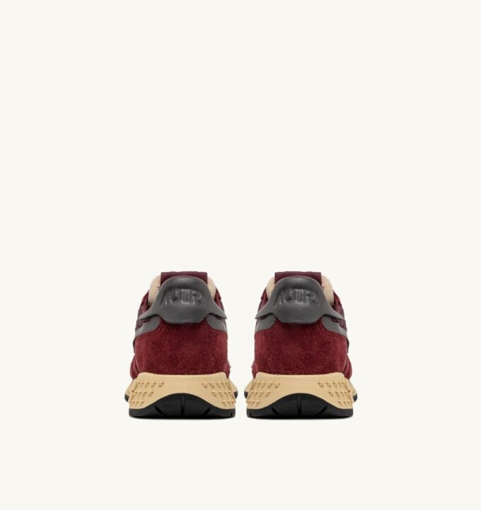 REELWIND LOW SNEAKERS IN NYLON SUEDE AND LEATHER COLOR ROUNGE AND CORDOVAN