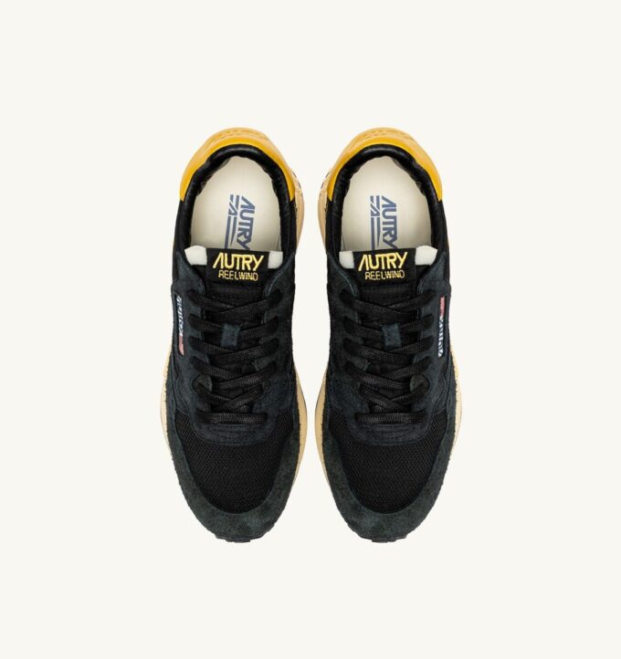 REELWIND LOW SNEAKERS IN NYLON SUEDE AND LEATHER COLOR YELLOW AND BLACK