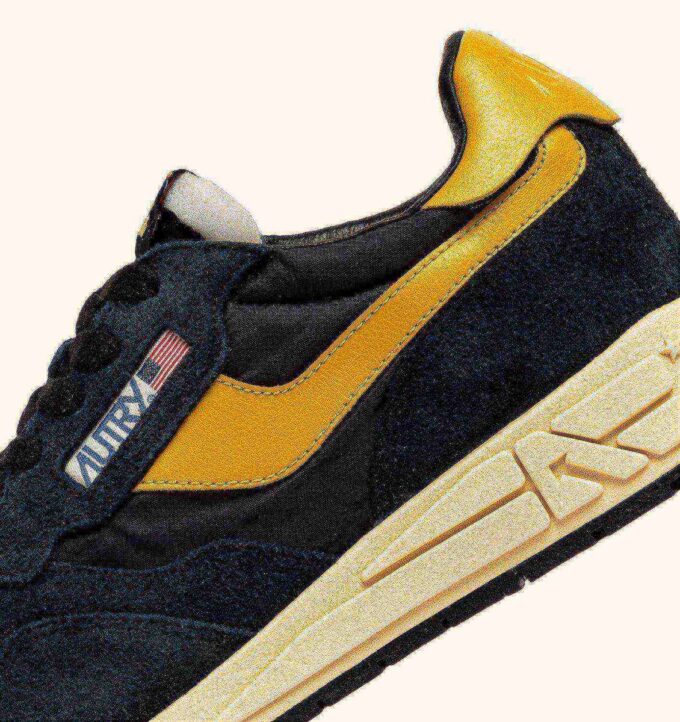 REELWIND LOW SNEAKERS IN NYLON SUEDE AND LEATHER COLOR YELLOW AND BLACK