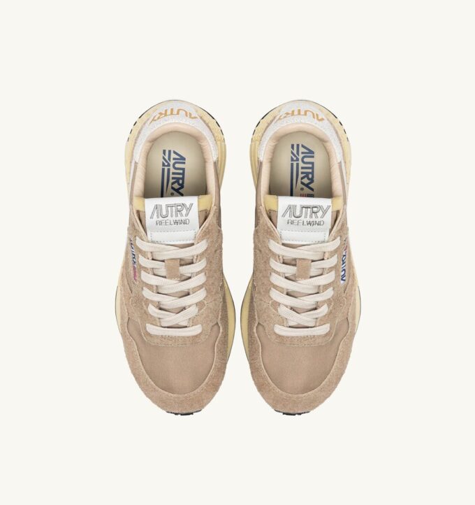 REELWIND LOW SNEAKERS IN PEPPER AND WHITE SUEDE AND NYLON