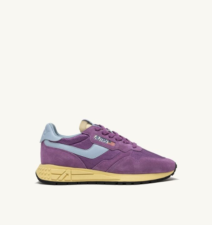 REELWIND LOW SNEAKERS IN PURPLE AND CELESTIAL BLUE SUEDE AND MESH