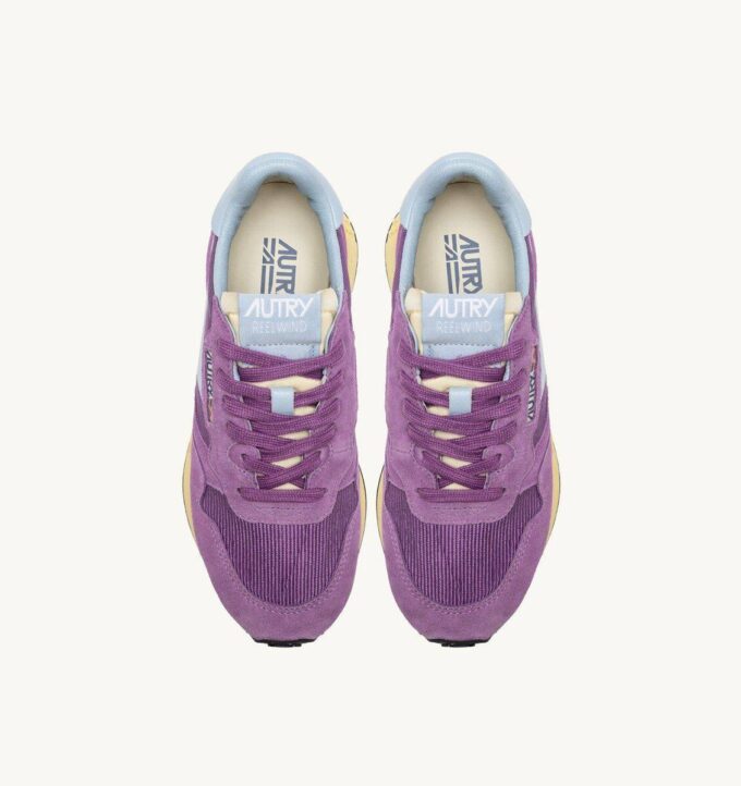 REELWIND LOW SNEAKERS IN PURPLE AND CELESTIAL BLUE SUEDE AND MESH