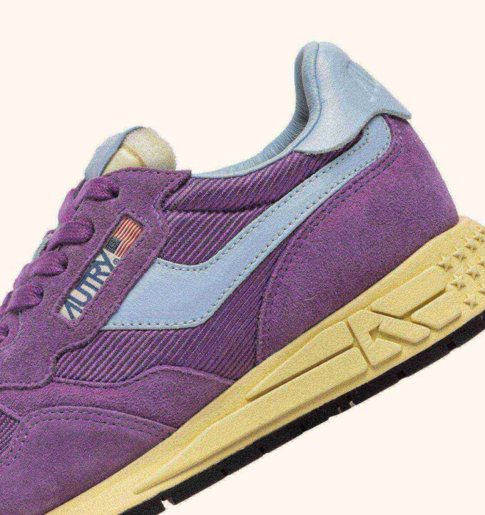 REELWIND LOW SNEAKERS IN PURPLE AND CELESTIAL BLUE SUEDE AND MESH