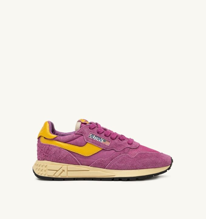 REELWIND LOW SNEAKERS IN ROSÈ SORBET AND CALENDULA SUEDE AND NYLON